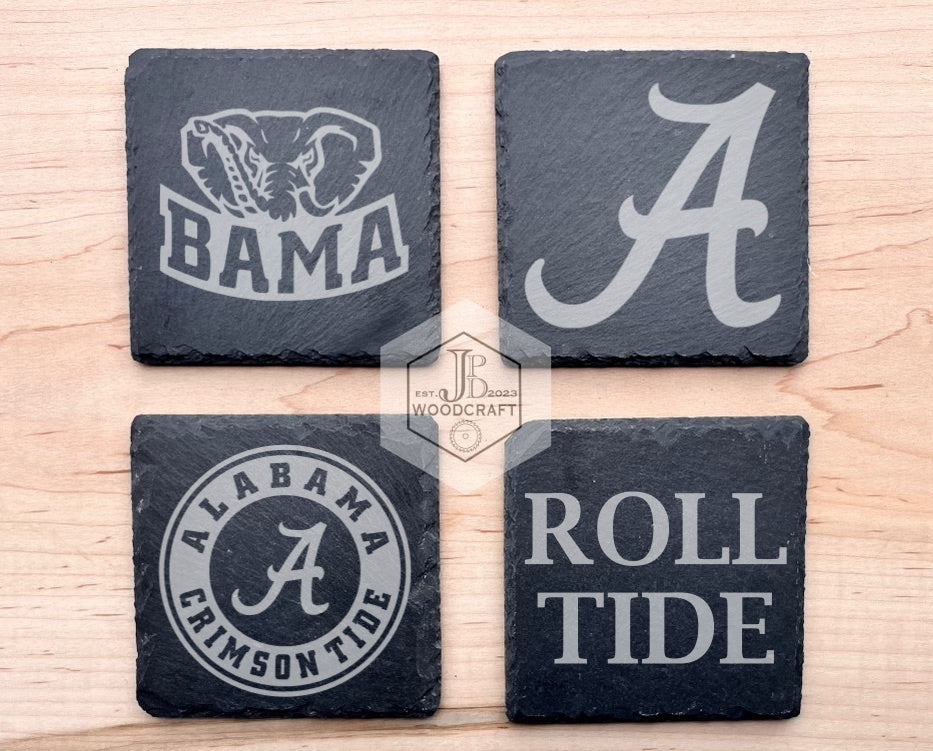 Alabama Engraved Coaster Set (Officially Licensed)