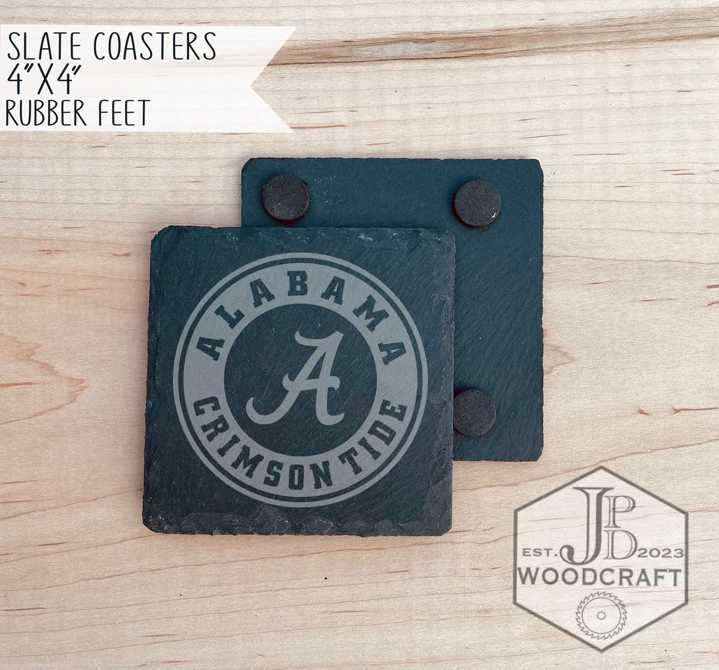 Alabama Engraved Coaster Set (Officially Licensed)