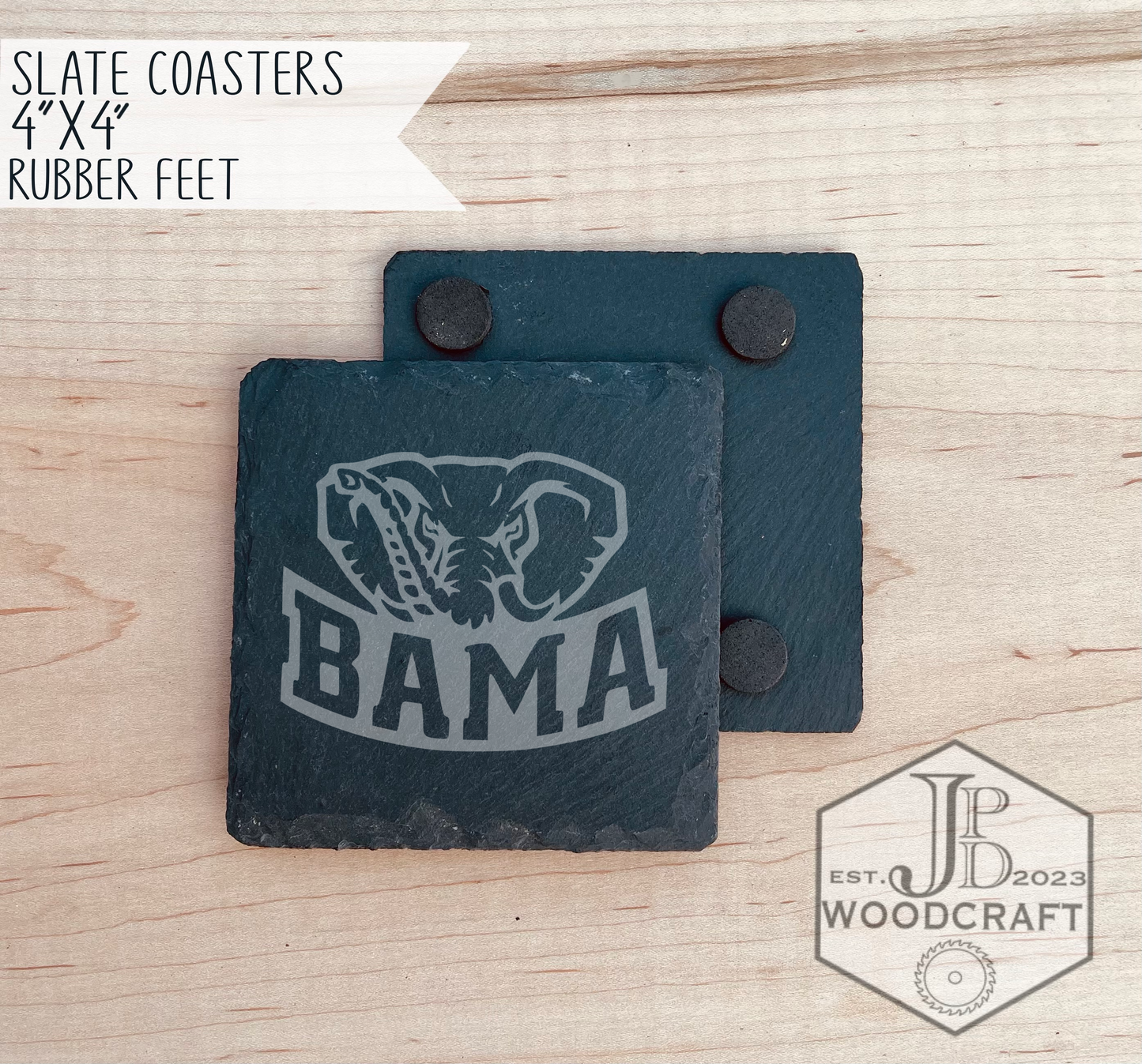 Alabama Engraved Coaster Set (Officially Licensed)