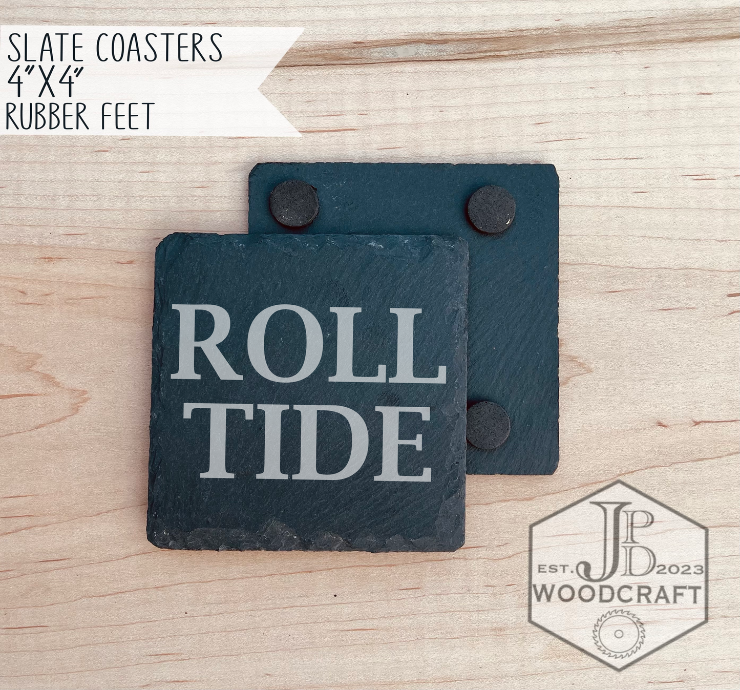 Alabama Engraved Coaster Set (Officially Licensed)
