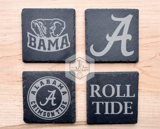 Alabama Engraved Coaster Set (Officially Licensed)