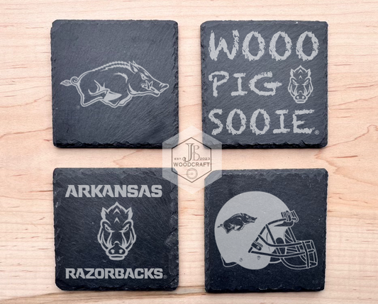 Arkansas Engraved Coaster Set (Officially Licensed)