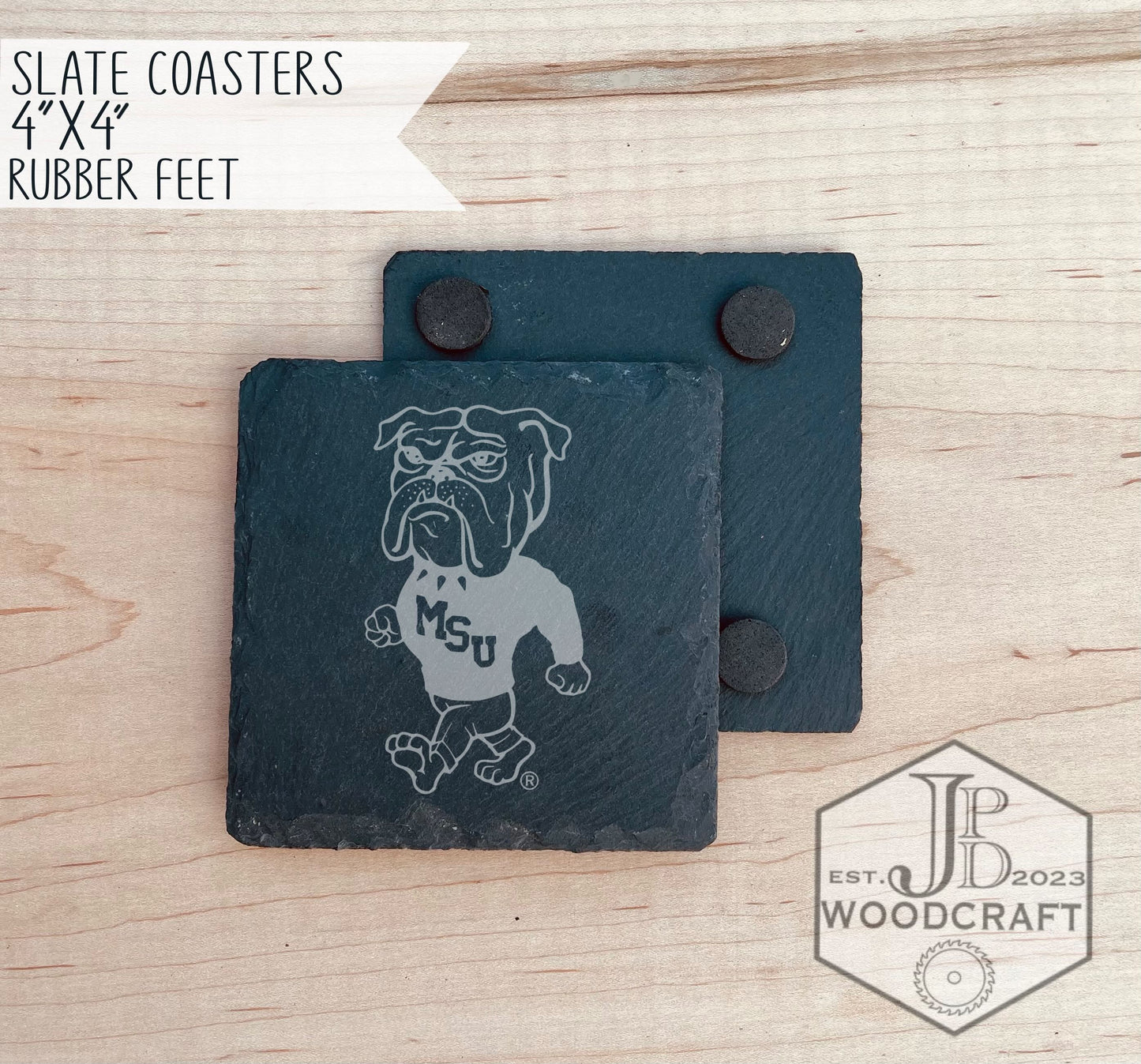 Mississippi State Engraved Coaster Set (Officially Licensed)