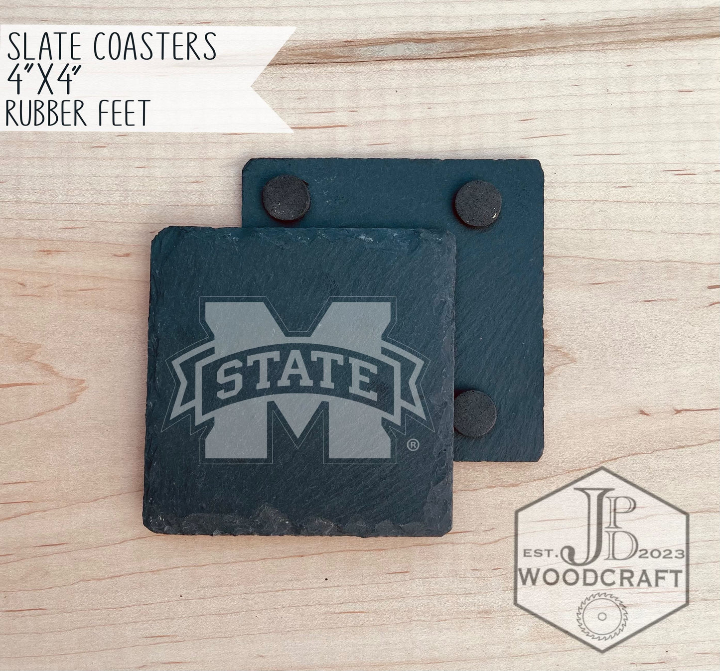 Mississippi State Engraved Coaster Set (Officially Licensed)