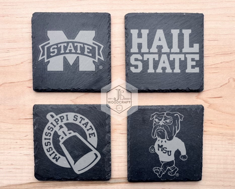 Mississippi State Engraved Coaster Set (Officially Licensed)